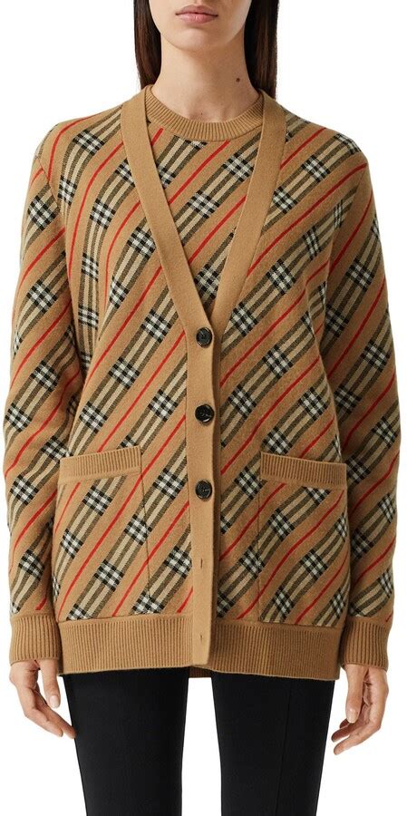 burberry icon stripe merino wool cardigan|Burberry Coralie Icon Stripe Merino Wool.